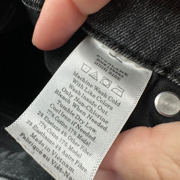 Everlane High Rise Gray Wash Denim Casual Stretch Chic Everyday Skinny Jeans 30 - Picture 9 of 13